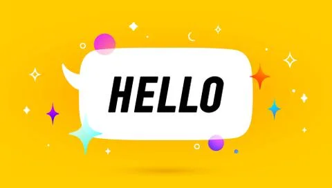 Hello. Banner, speech bubble Stock Illustration