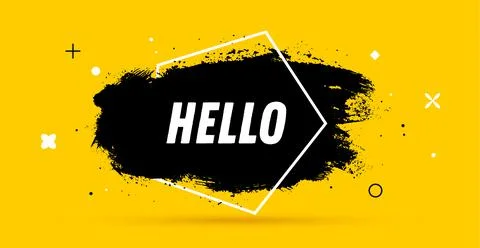 Hello. Banner, speech bubble Stock Illustration