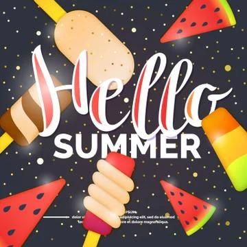 Hello best summer. Stock Illustration