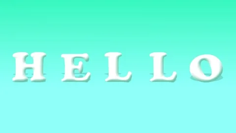 Hello bonce text lettering background blue 4k Stock Footage 237915106