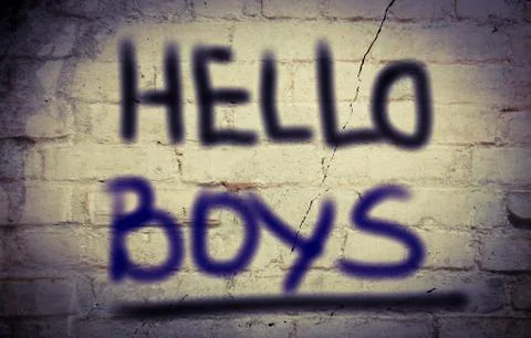 Hello boys concept Stock Illustration