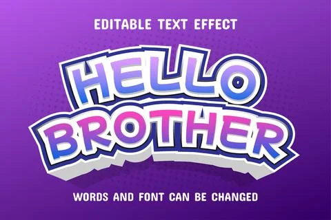 Hello brother 3d text effect Stock-Illustration