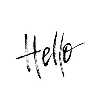 Hello brush lettering. Stock Illustration