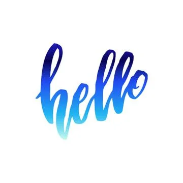 Hello calligraphy note Stock Illustration