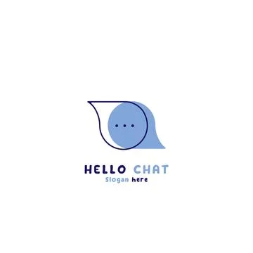 Hello chat message write text app logo design illustration Stock Illustration