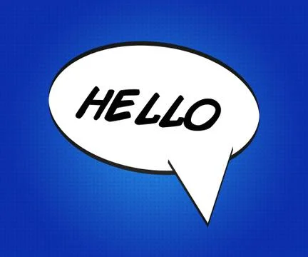 Hello comic speech bubble イラスト素材