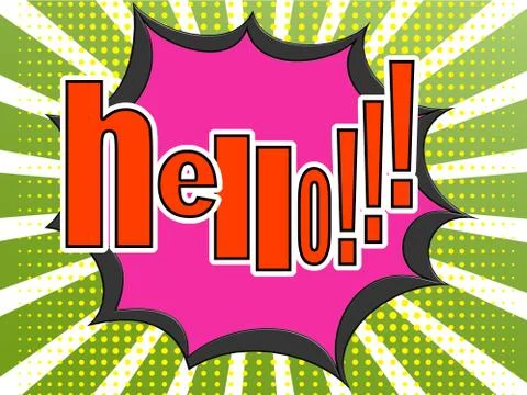 Hello comic speech bubble Stock Illustration