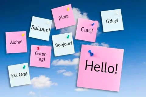 Hello concept Stock Photos