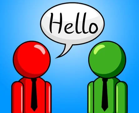 Hello conversation indicating how are you and good day Ilustración de archivo