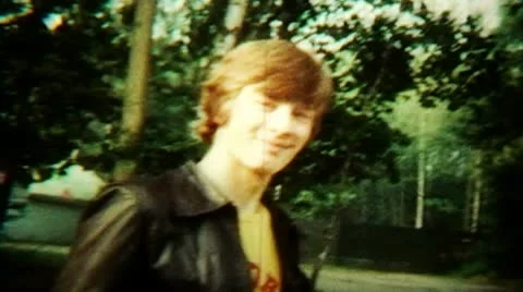 Hello Cool Dude Bumpy Fast Repeated Loop - Vintage Super8 Film Stock Footage 8996931