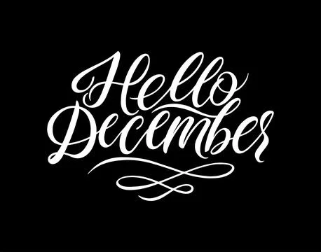 Hello December calligraphy 库存插图