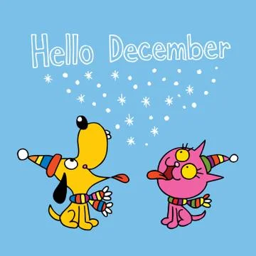 Hello december Stock Illustration