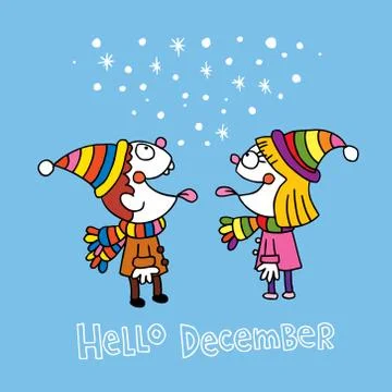 Hello december Stock Illustration