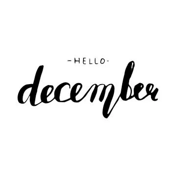 Hello December lettering. Stock Illustration