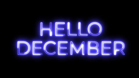 Hello December Neon Text Animation | Winter Season Motion Graphic 库存影片 320819446