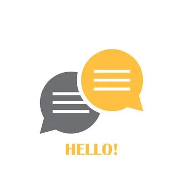 Hello dialogue balloon icon in flat style. Speech bubble vector illustratio.. 스톡 일러스트