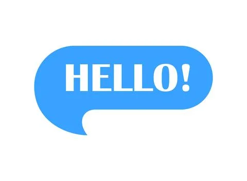 Hello dialogue balloon icon in flat style. Speech bubble vector illustratio.. Illustrazione stock