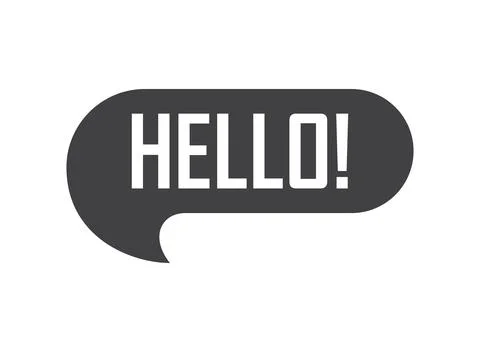 Hello dialogue balloon icon in flat style. Speech bubble vector illustratio.. Stock Illustration