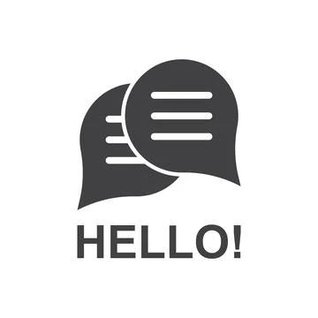 Hello dialogue balloon icon in flat style. Speech bubble vector illustratio.. Stock Illustration