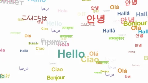 Hello in different languages Stock Footage 45956193