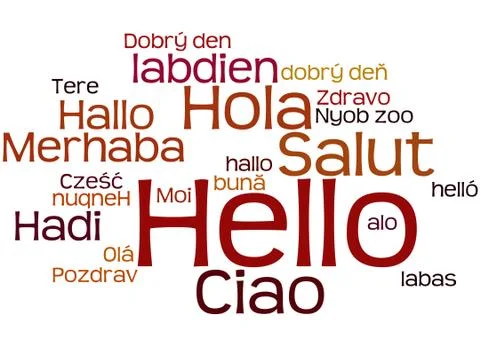 Hello, in different languages Stock Illustration