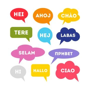 Hello in different languages. Illustrazione stock