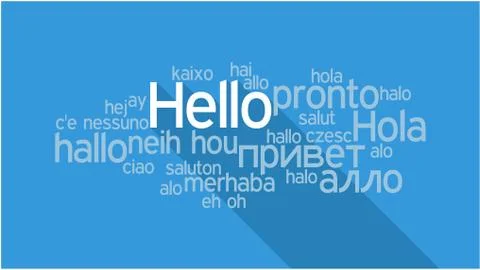 HELLO in different languages, word tag cloud Stock Illustration