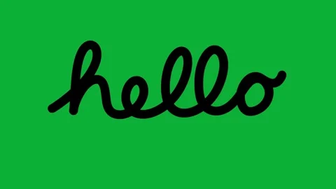 Hello doodle handdrawn text animation | Green screen greeting	 Stock Footage 316259406