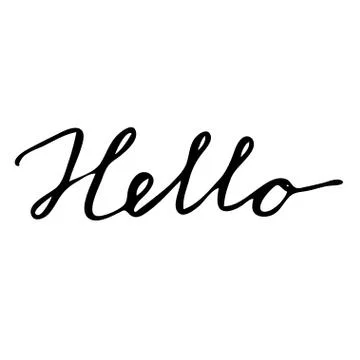 Hello drawn lettering card Stock Illustration