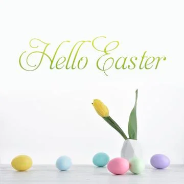 Hello easter card Stock-Fotos