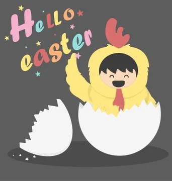 Hello easter Stock Illustration