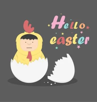 Hello easter Stock Illustration