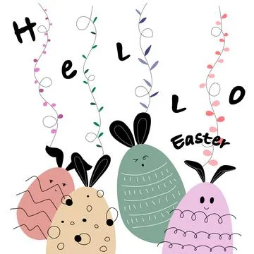 Hello Easter patterns (d) Stock Illustration