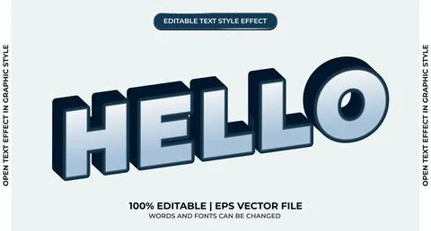 Hello editable text effect イラスト素材