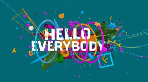 Hello everybody card Stock Illustration