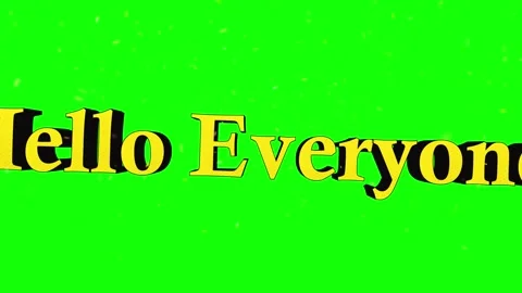 Hello Everyone 3D text animation on green screen background for video editing. Stock Footage 342894015