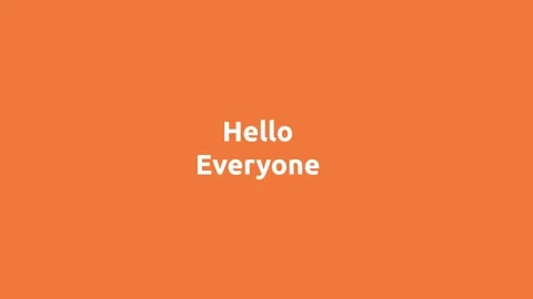 Hello Everyone text intro Stock Footage 140386857