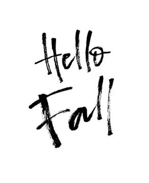 Hello Fall brush lettering. Stock Illustration