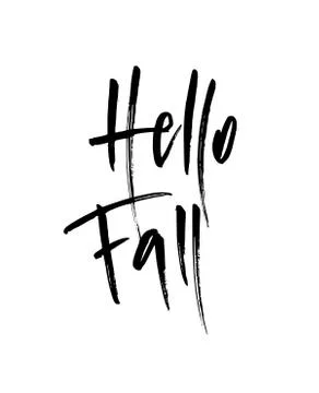Hello Fall brush lettering. Stock-Illustration
