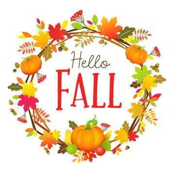 Hello Fall door decor Stock Illustration