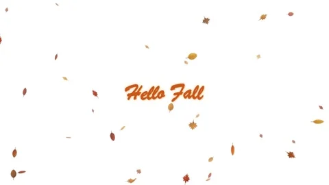 Hello Fall Greeting with Colorful Falling Autumn Leaves 스톡 동영상 347162997