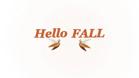 Hello Fall Greeting with Decorative Leaves on White Background 스톡 동영상 347162349