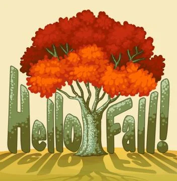 Hello fall Illustrazione stock