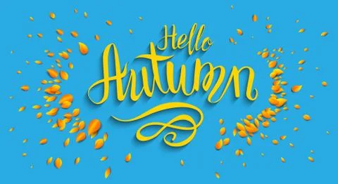 Hello fall lettering Stock Illustration
