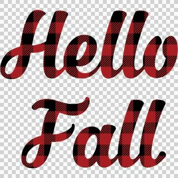 Hello Fall Plaid, Hello Fall Text, Buffalo Check Illustrazione stock