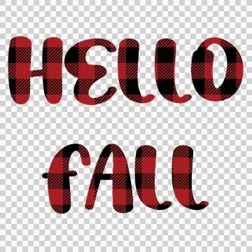 Hello Fall Plaid, Hello Fall Text, Buffalo Check Illustrazione stock