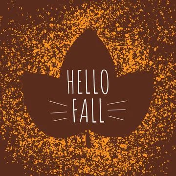Hello fall seasonal card vector graphic Stock Illustration