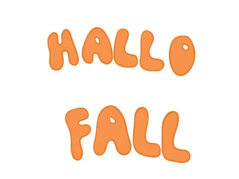 Hello Fall text in orange and cream letters Illustrazione stock