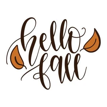 Hello fall typography t-shirt design, tee print, t-shirt design, lettering Stock Illustration