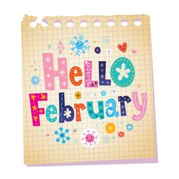 Hello February Stock Illustration